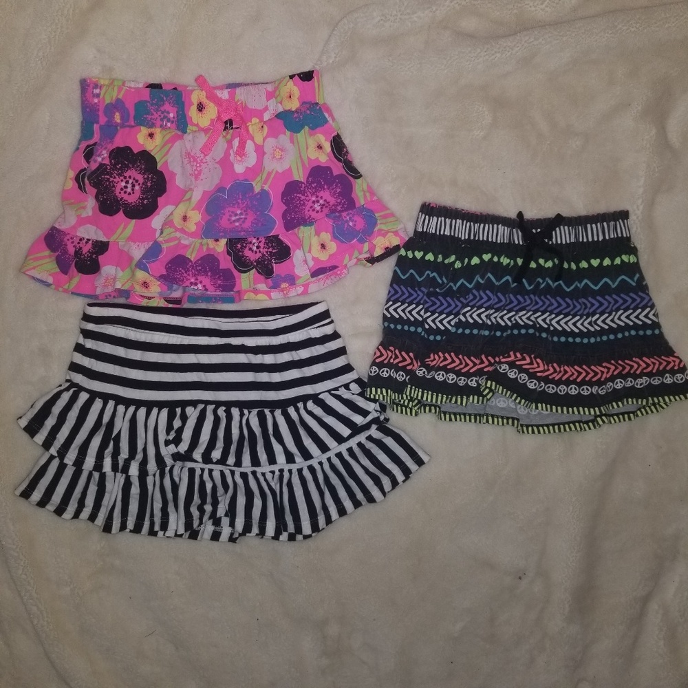 three girls skirts (with built in shorts)